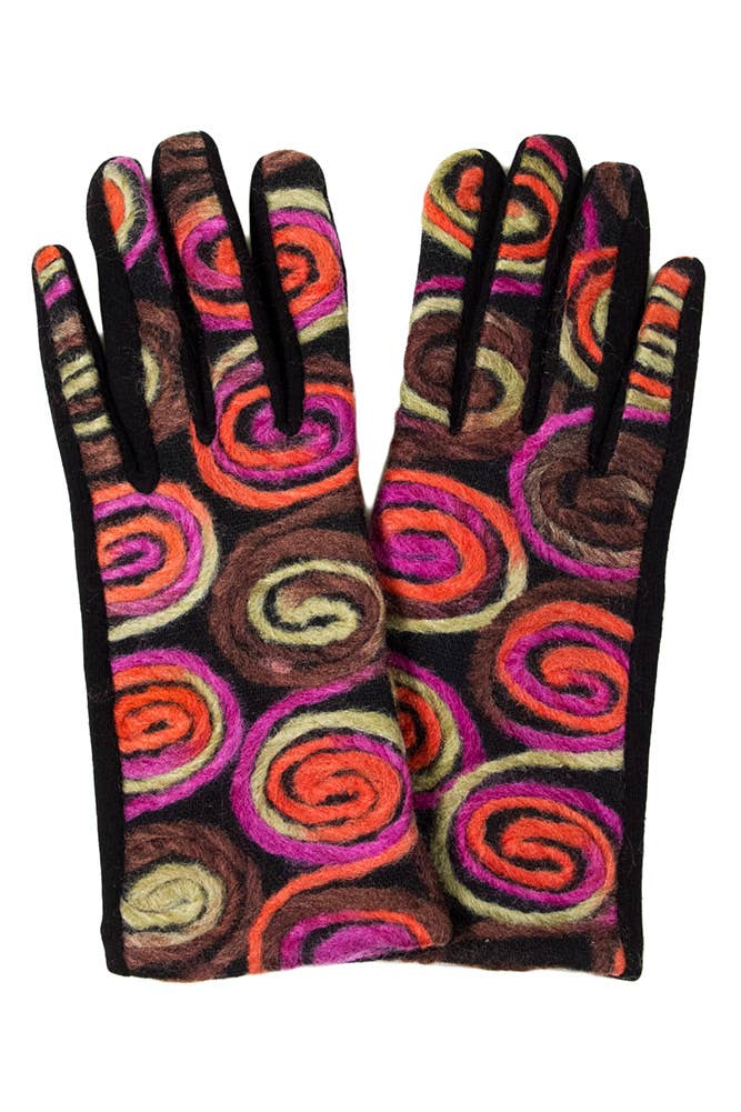 Yarn Embroidery Smart Glove: Coral