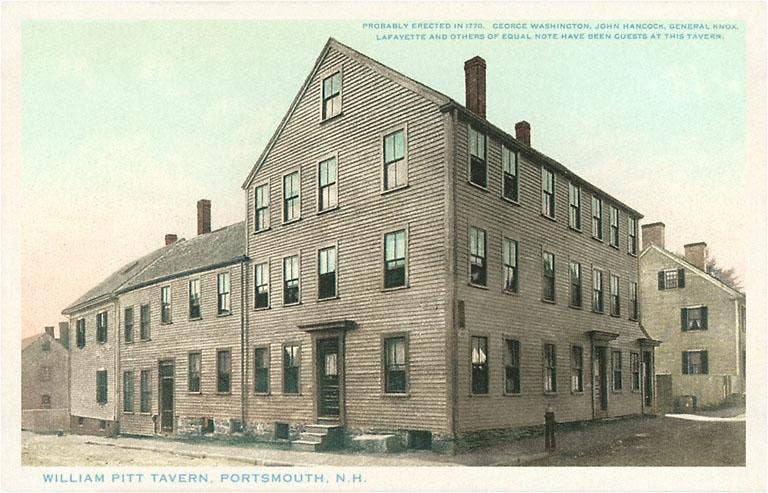 NH-217 William Pitt Tavern, Portsmouth - Vintage Image, Magnet