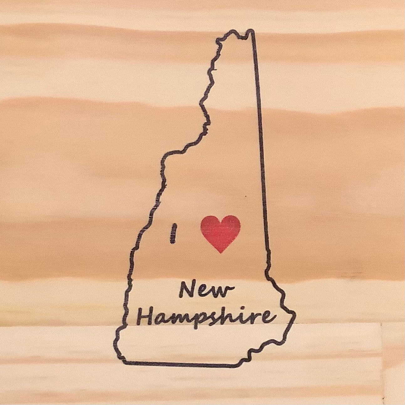 Love New Hampshire Wood Block