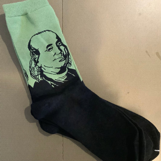 Benjamin Franklin Green Socks