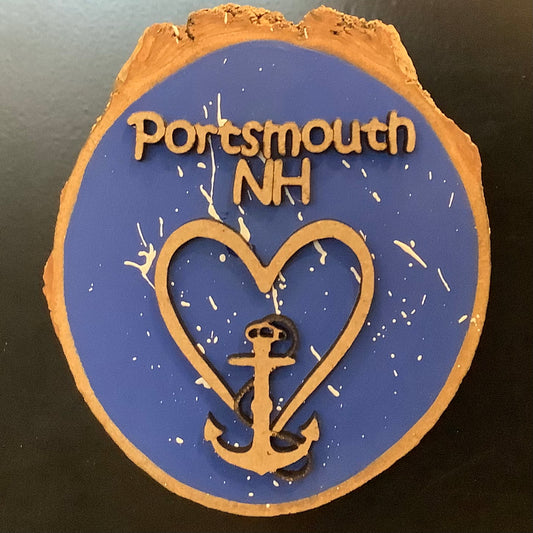 Portsmouth Anchor Heart Magnet