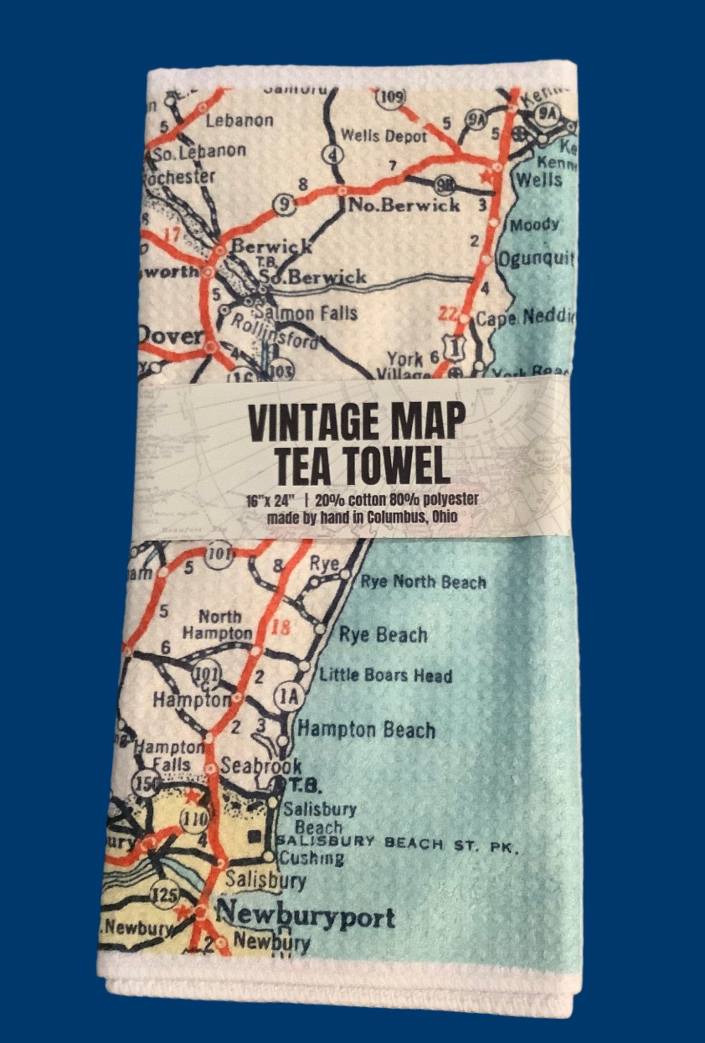 Portsmouth Map Kitchen Tea Towel /Dishcloth