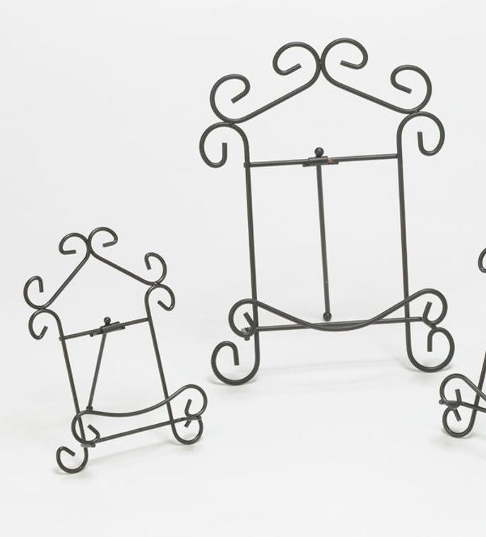 Black Scroll Metal Easels