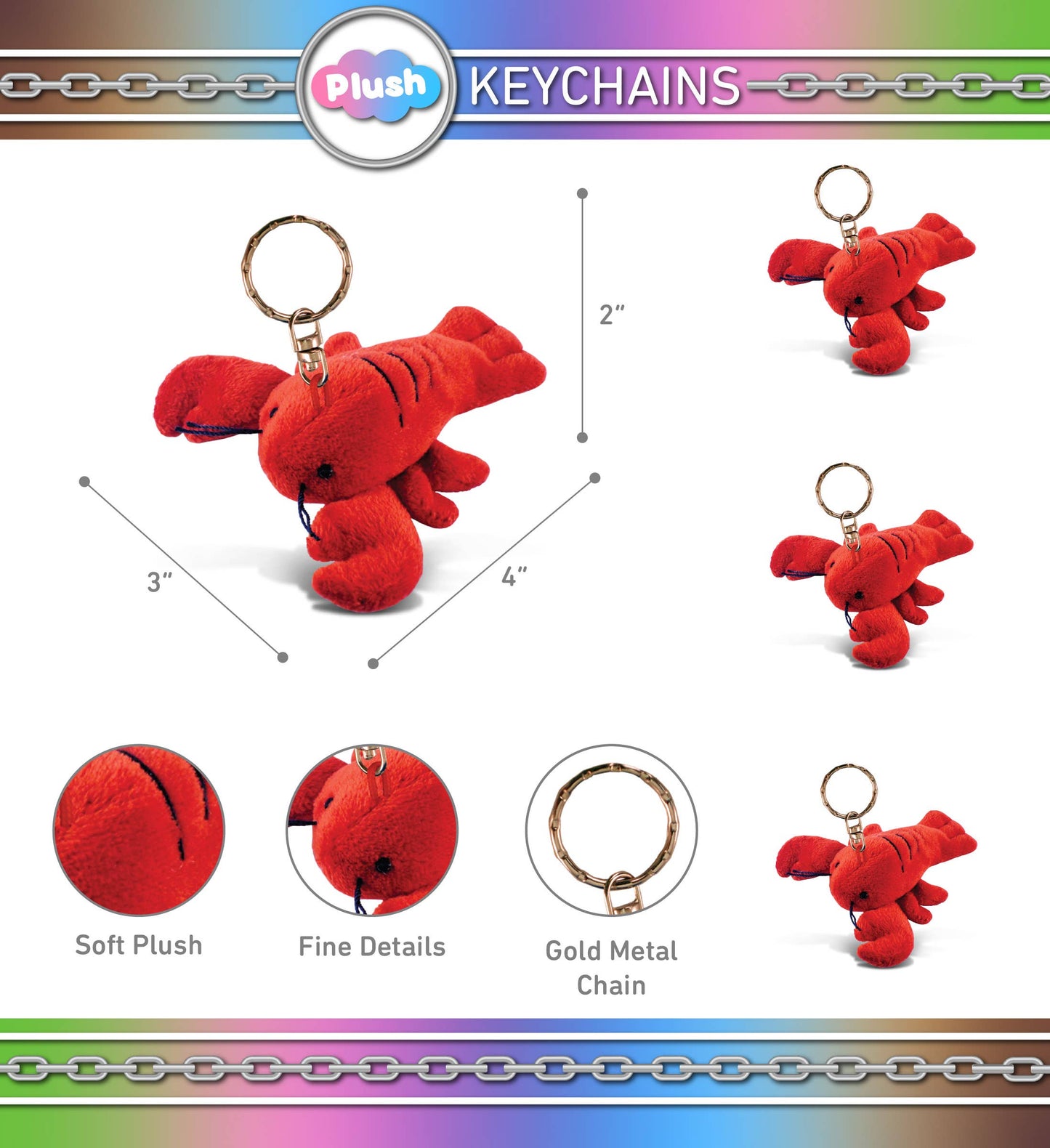 Plush Keychain - Lobster