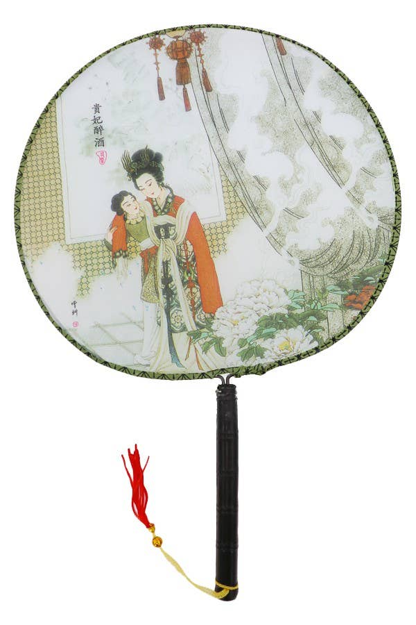 Geisha rim Novelty Hand Held Paddle Fan