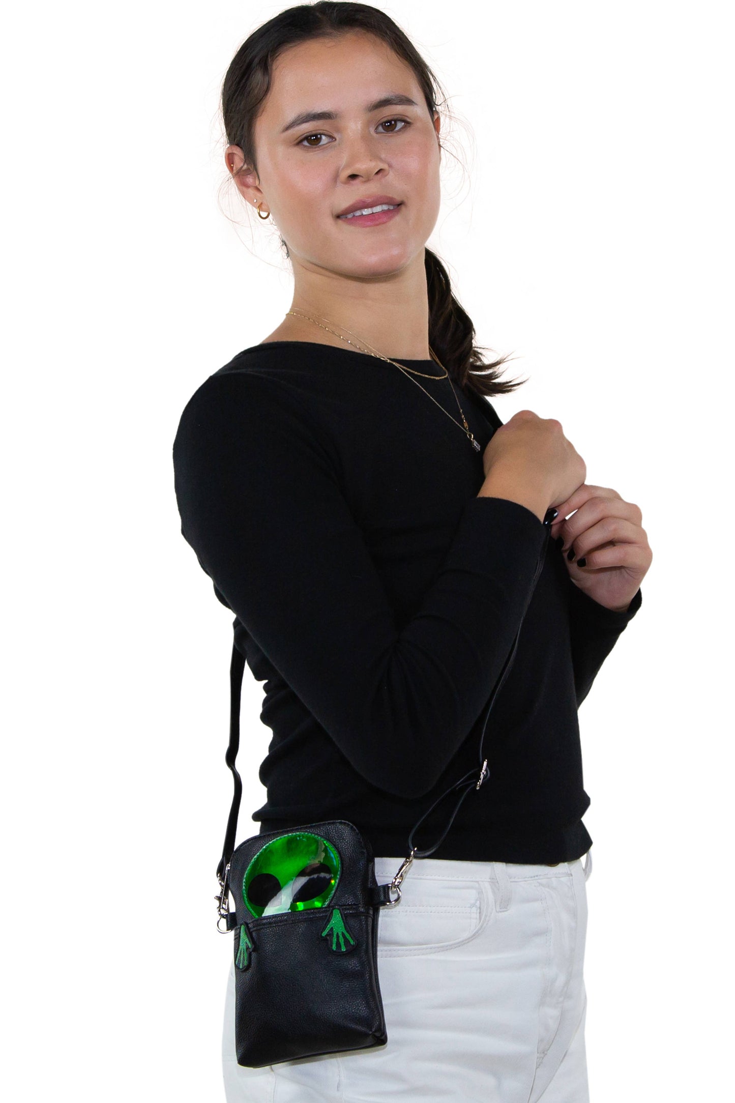 Peeking Alien Crossbody Pouch