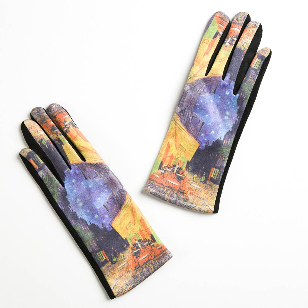 Women's Art Print Design Touch Gloves