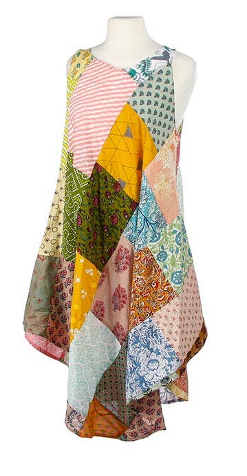 Sleeveless Patchwork Dress, Assorted Designs