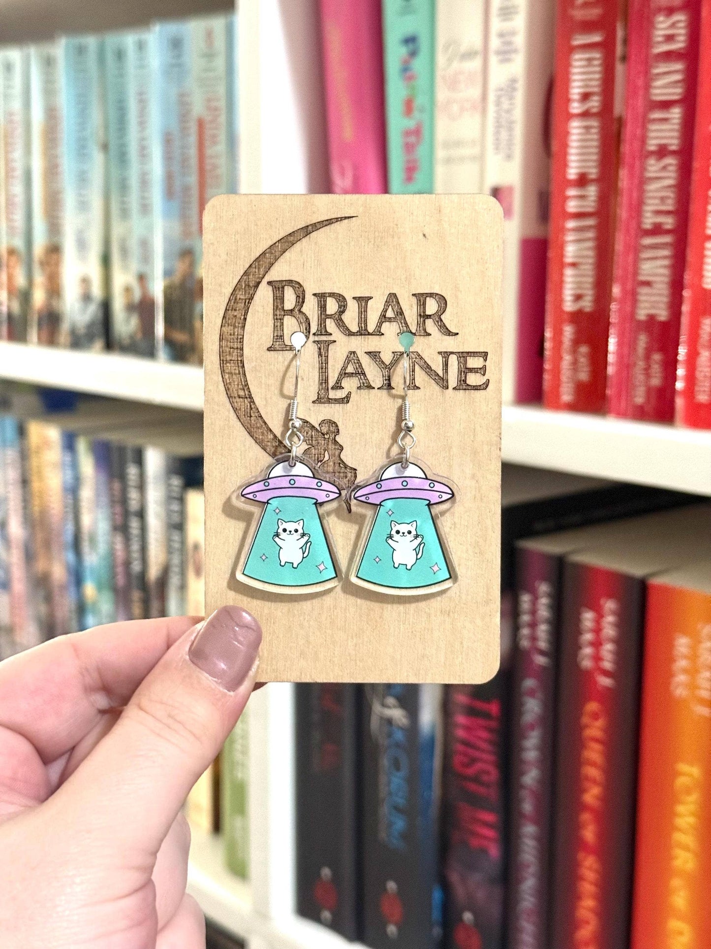 Space Cat and Spaceship Earrings