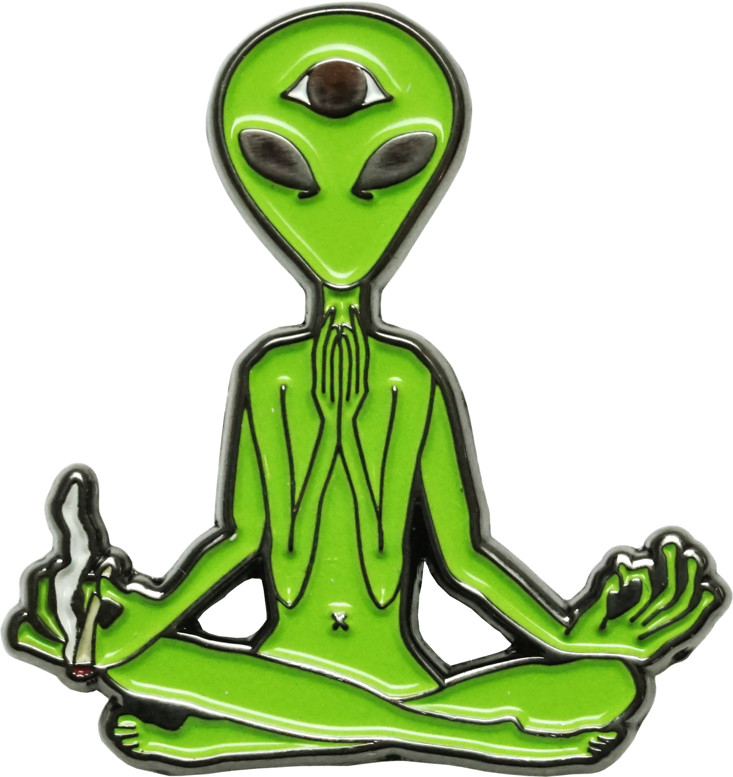 Enamel Pin - Alien - Zen With Third Eye - Sci Fi UFO Fun