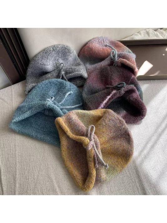 Gradient Color Adjustable Slouch Knitted Beanie