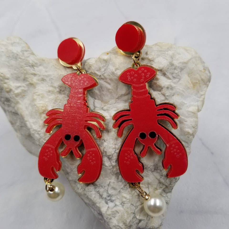 Red Lobster Acrylic Earrings
