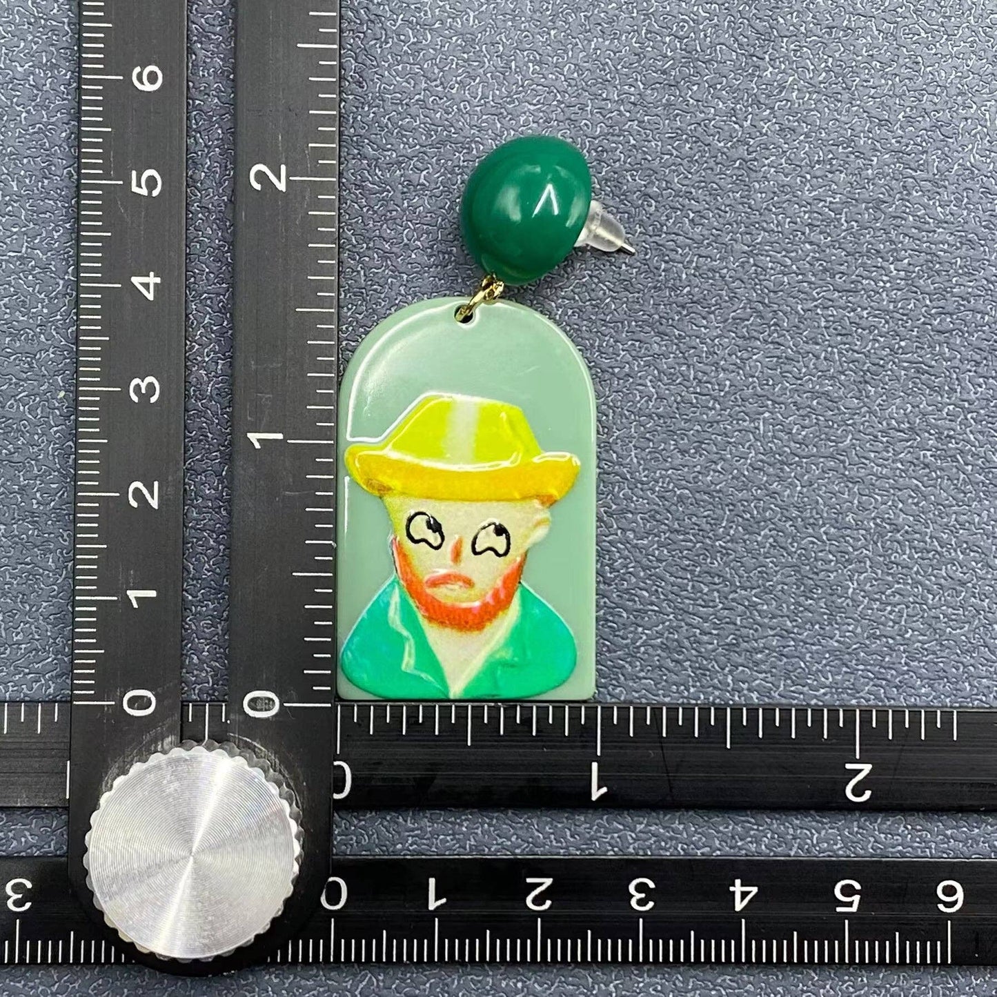 Funny Oil Painting Style Figure Dangle Earrings