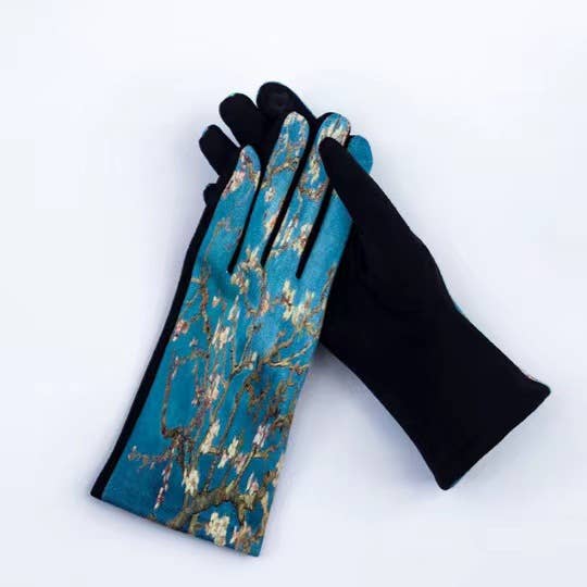Trendy Oil Painting Motif Warm Gloves
