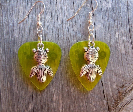 Goldfish Charm Guitar Pick Earrings