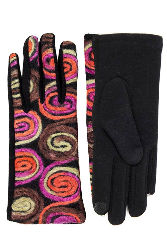 Yarn Embroidery Smart Glove: Coral