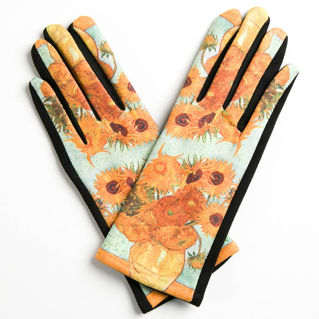 Women's Art Print Design Touch Gloves