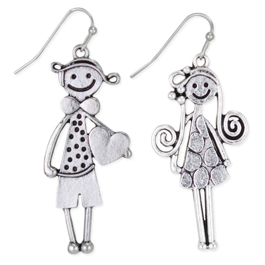Perfect Pair His & Hers Silver Earrings