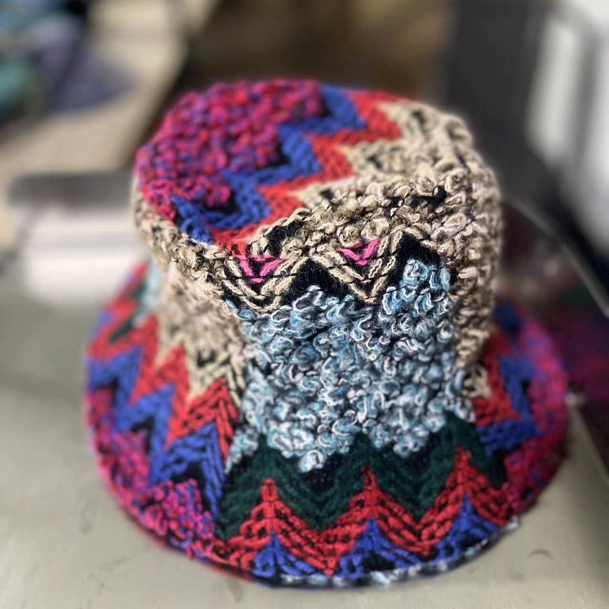 Ethnic retro bucket hat