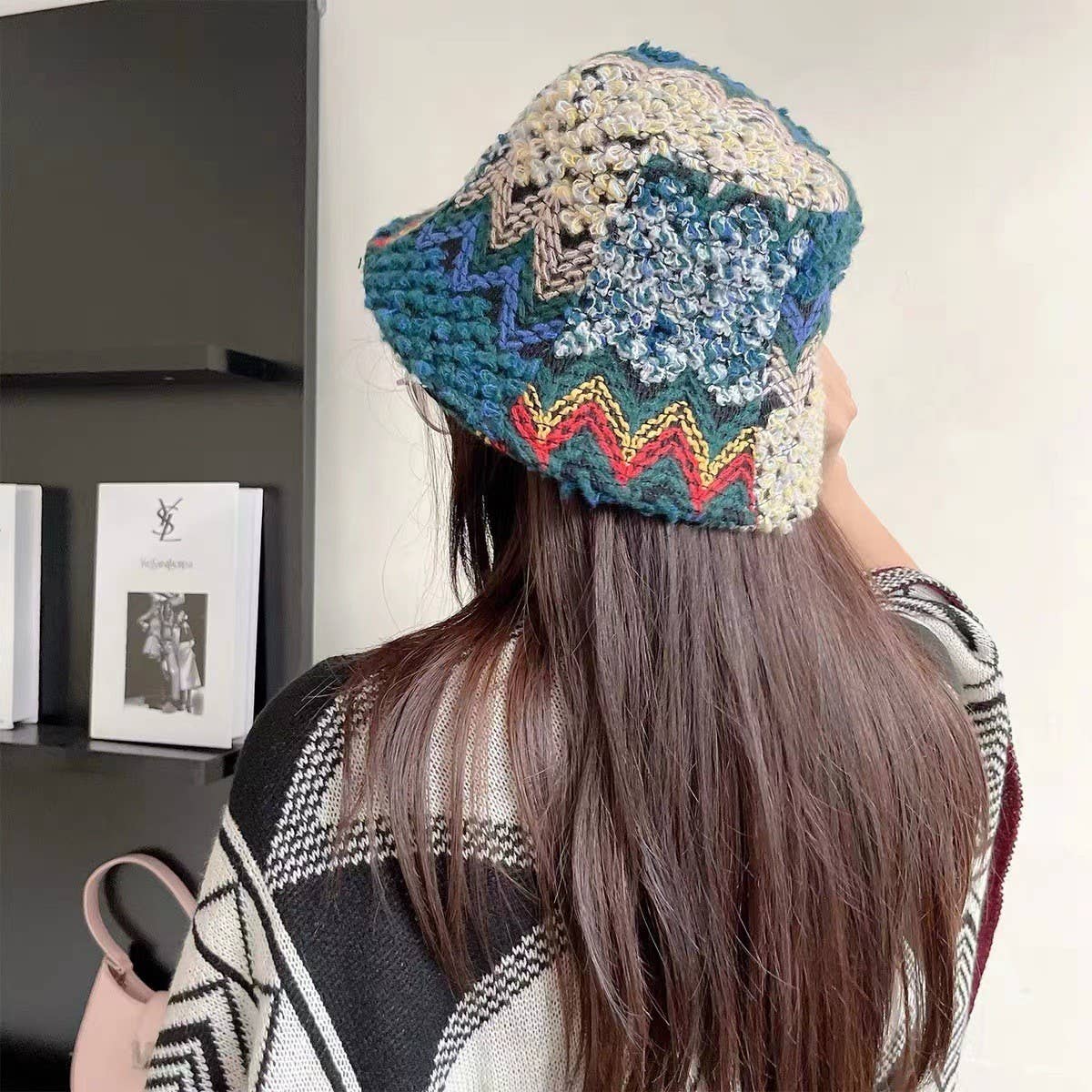 Ethnic retro bucket hat