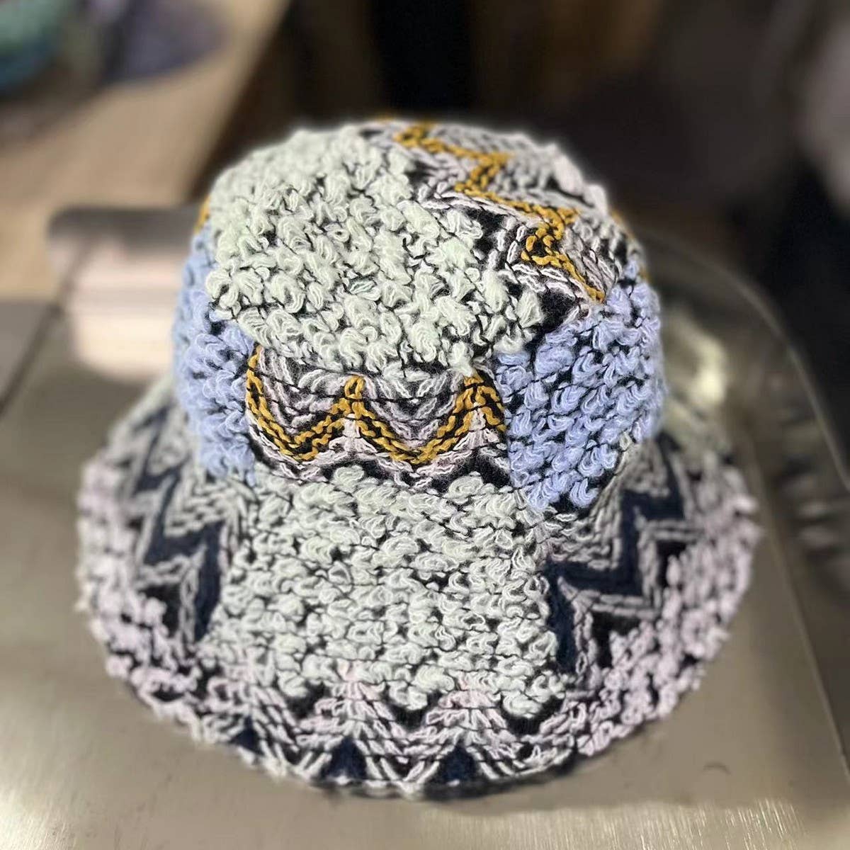 Ethnic retro bucket hat