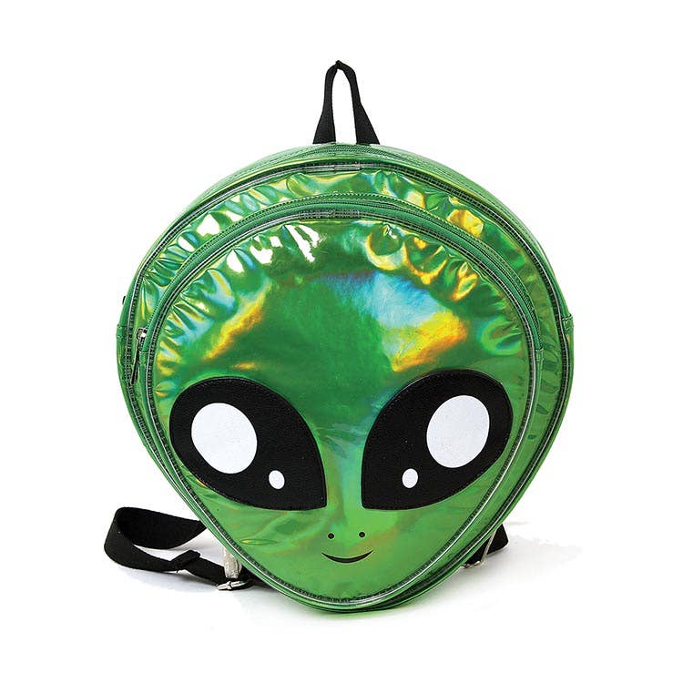 Iridescent Alien Head Backpack