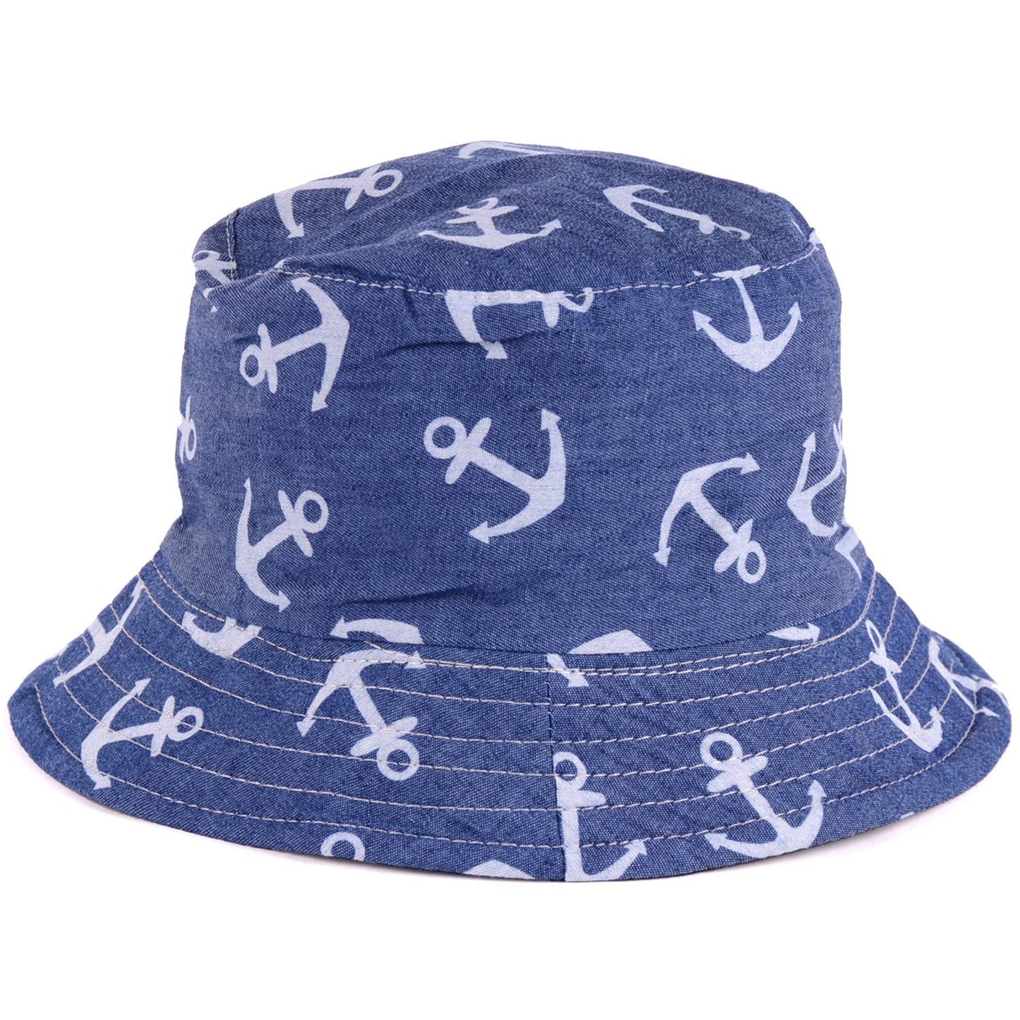 Navy anchor bucket hat