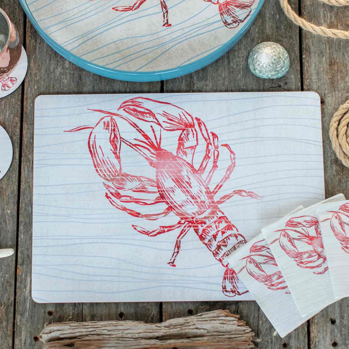RED LOBBY Cork-Backed Placemats, Set/4