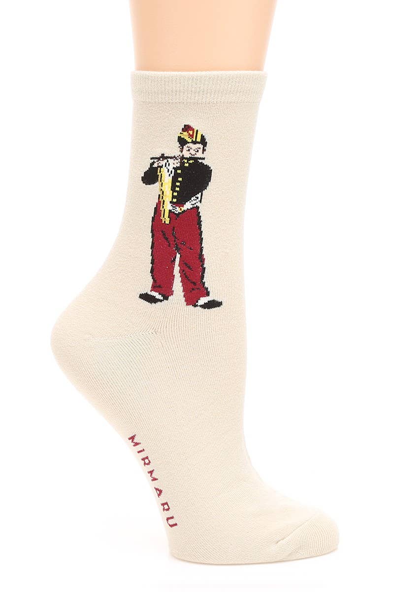 Women's Painting Cotton Blend Crew Socks.