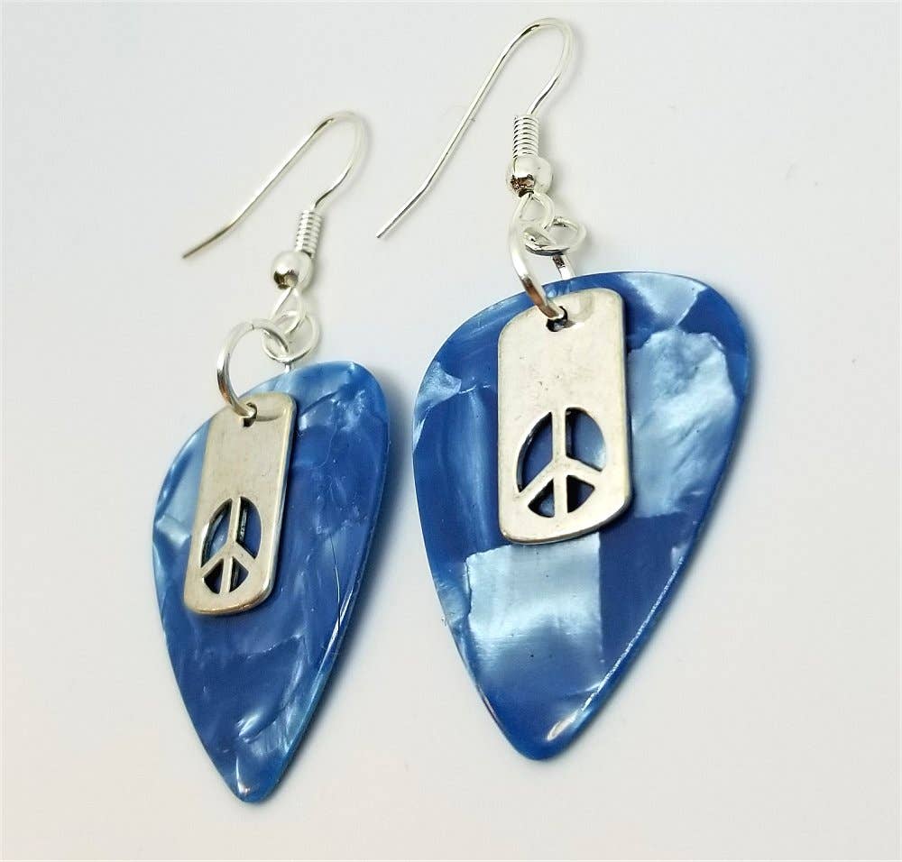 Small Peace Sign Cut Out Charm Earrings