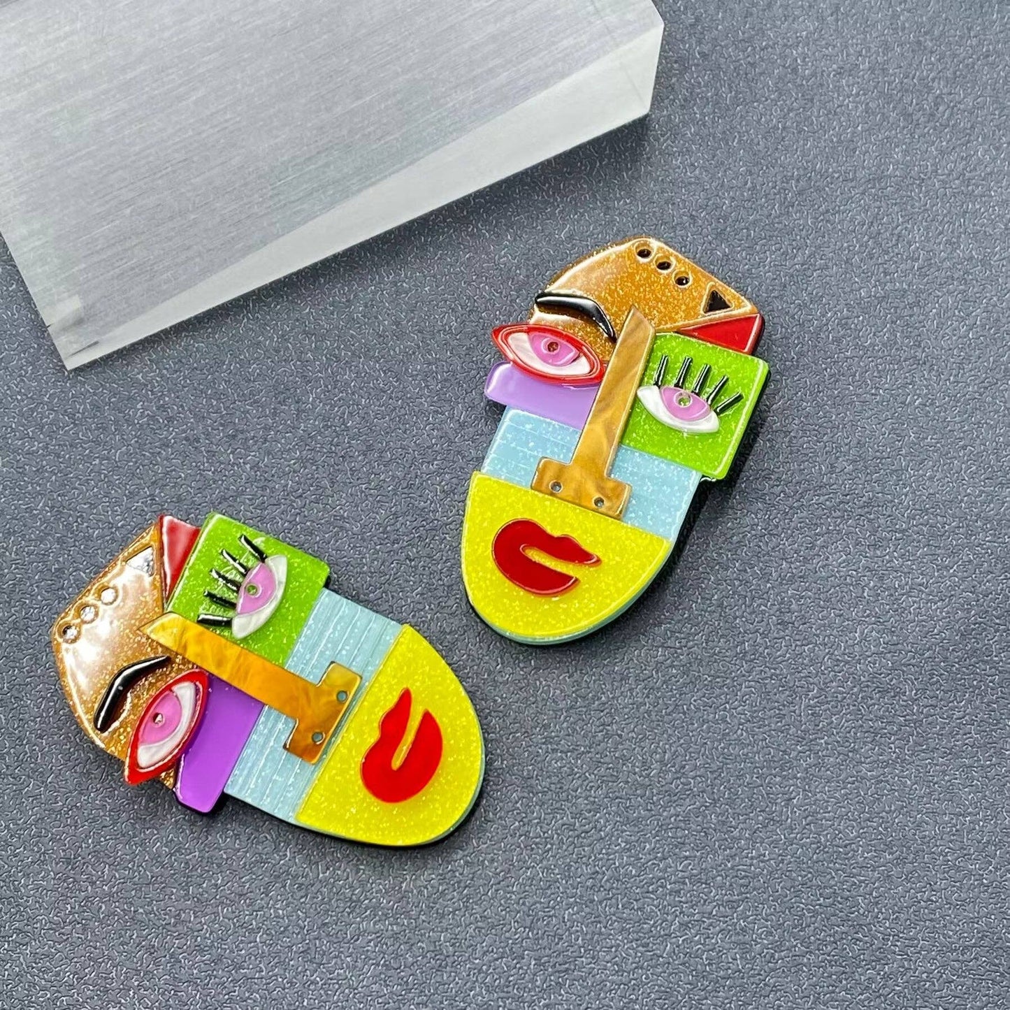 Abstract Face Acrylic Brooch