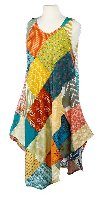 Sleeveless Patchwork Dress, Assorted Designs