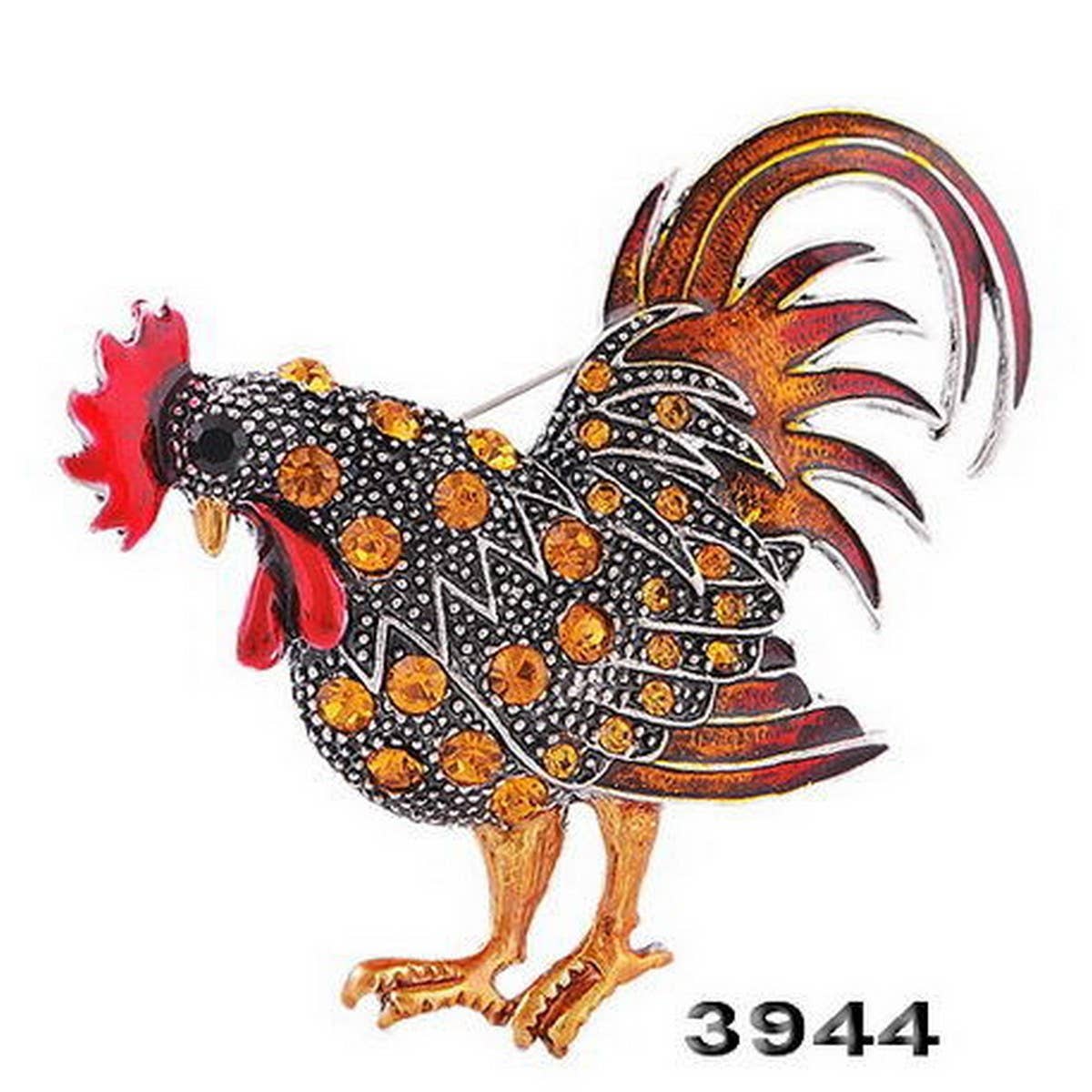 Rooster brooch