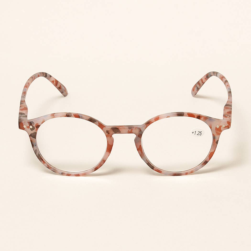 Unisex Camo Pattern Round Reading Glasses