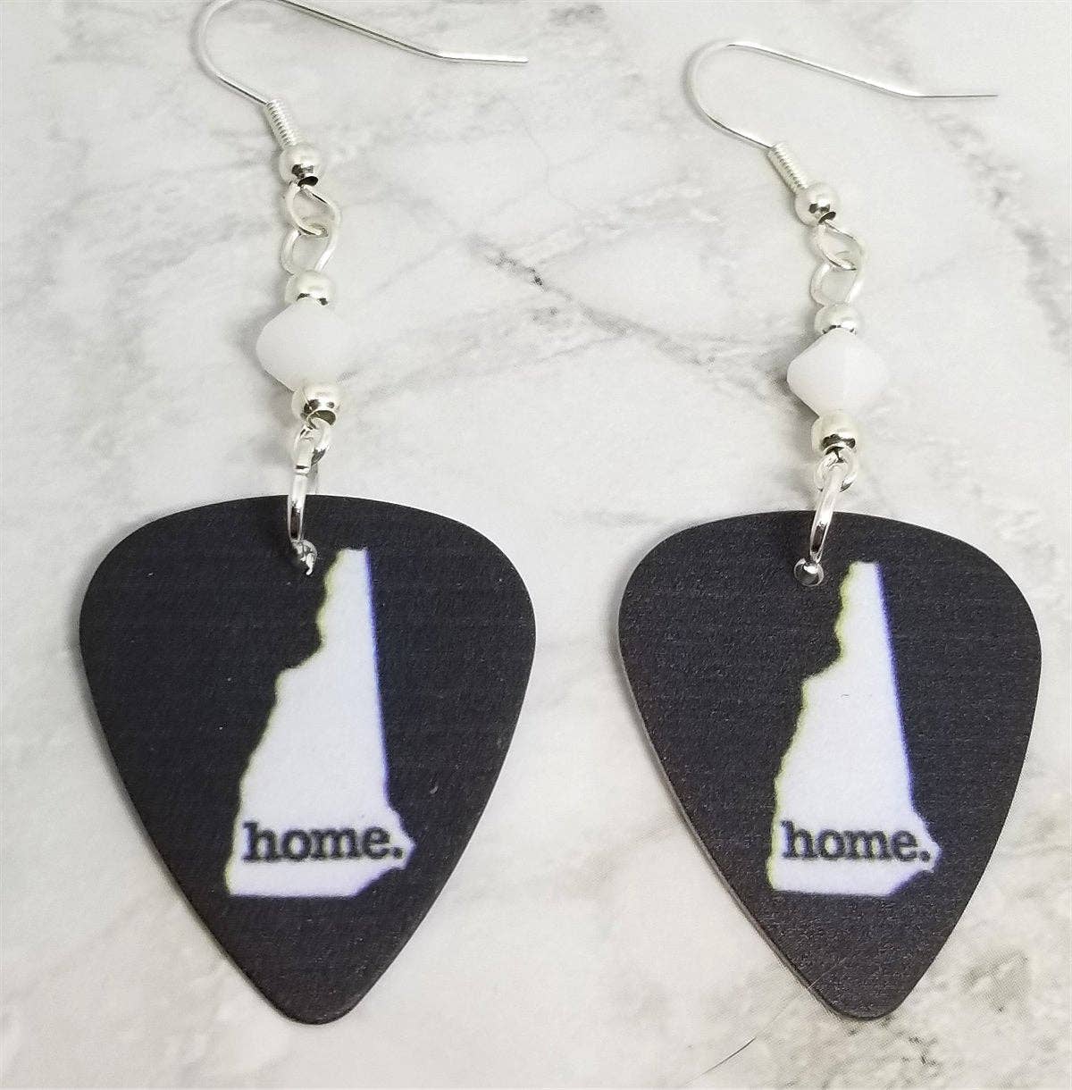 New Hampshire State Home Guitar Pick Earrings