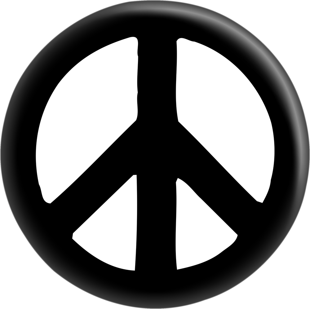 Pin-on Button - 1 Inch - Peace Sign - Two Color Options