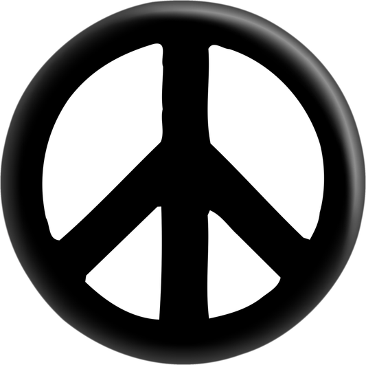 Pin-on Button - 1 Inch - Peace Sign - Two Color Options