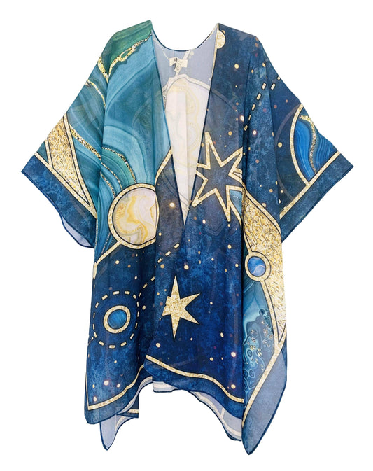 Blue-Multi The Planet Kimono