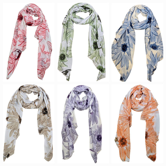 Flower Cotton Spring Summer Scarves