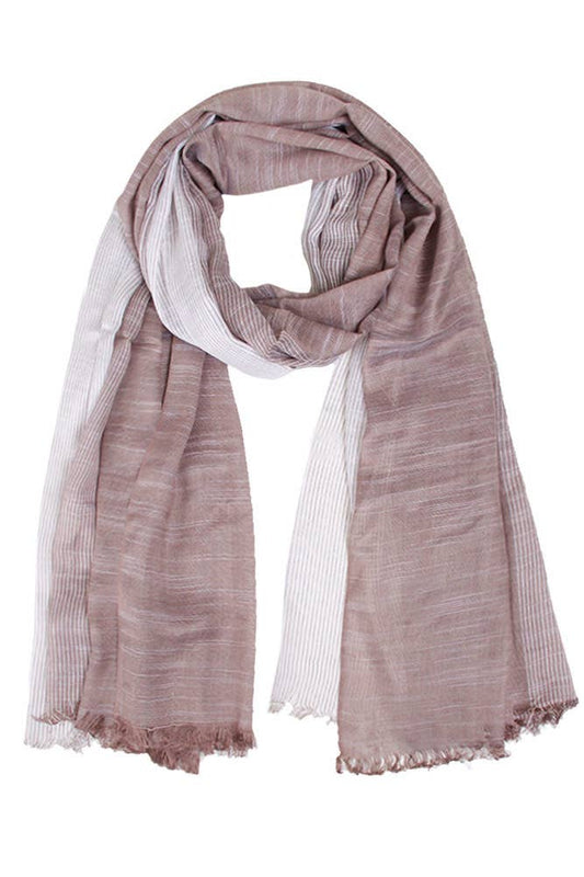 Two Tone Stripe Textured Oblong Scarf