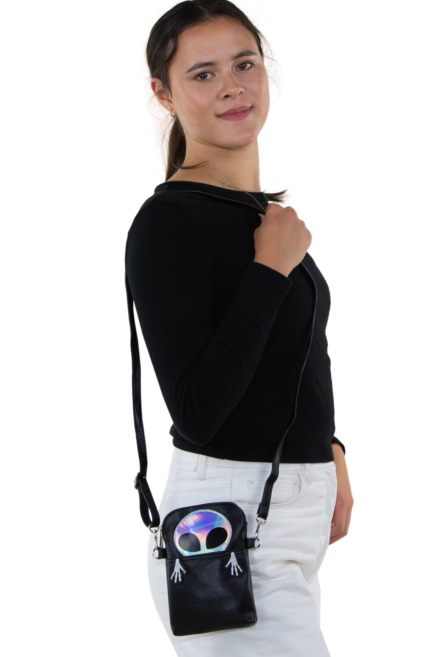 Peeking Alien Crossbody Pouch