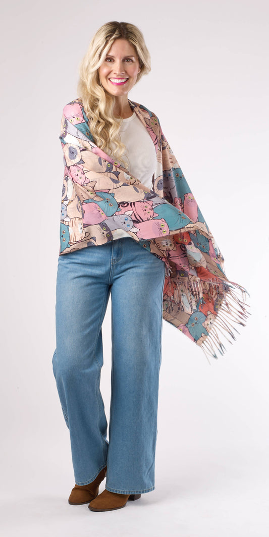Cat Pattern Scarf