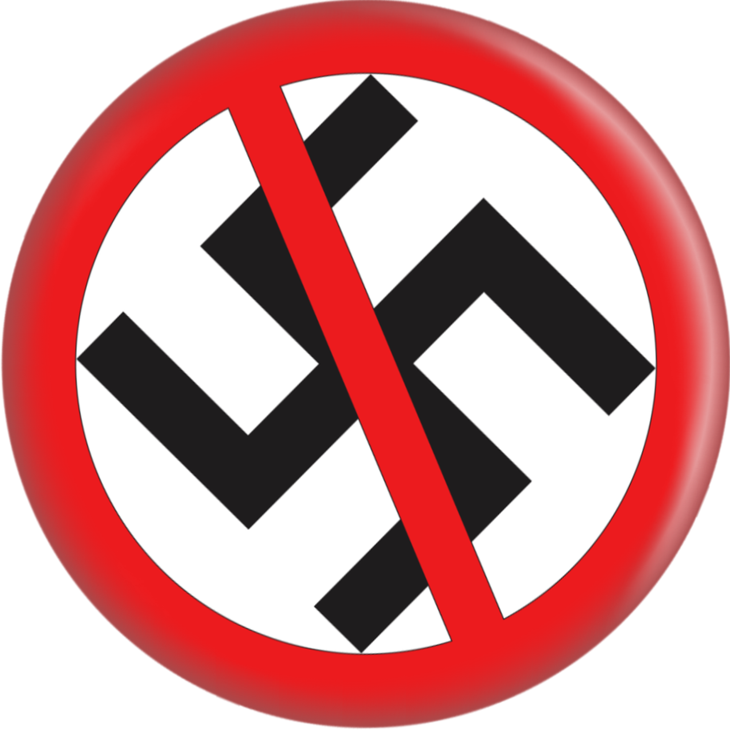 Pin-on Button - 3 Size Options - Anti-Nazi / Anti-Swastika