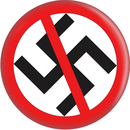 Pin-on Button - 3 Size Options - Anti-Nazi / Anti-Swastika