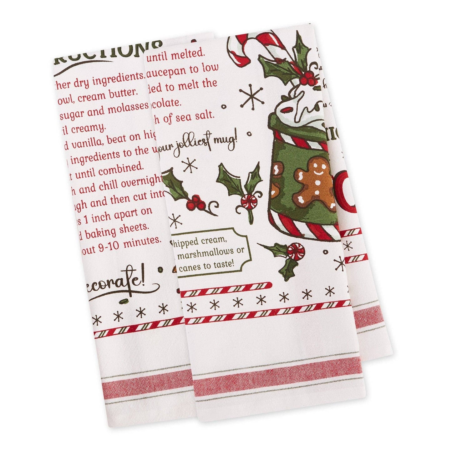 Hot Cocoa & Warm Gingerbread Cookies Printed Dishtowel