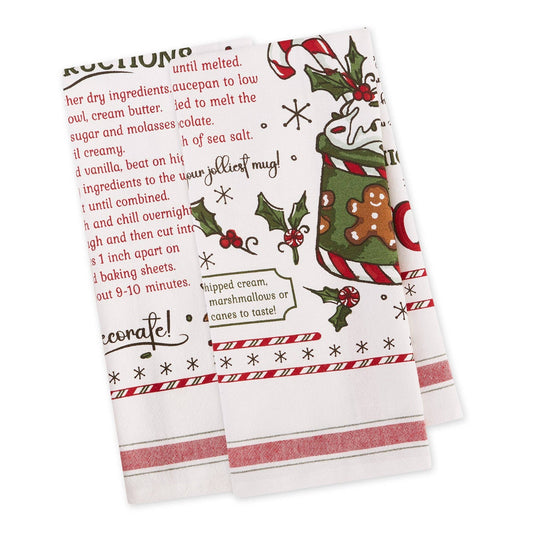 Hot Cocoa & Warm Gingerbread Cookies Printed Dishtowel