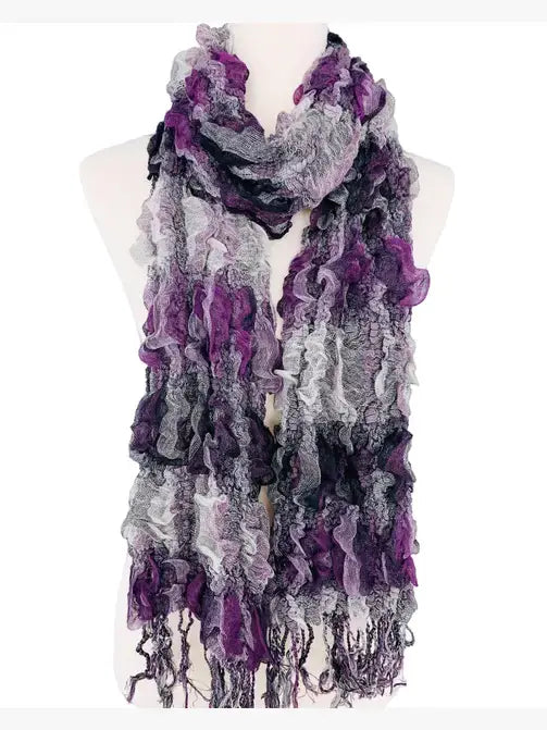 Ultra-Soft Bamboo Fiber Scarf--3D Textured-Stripe