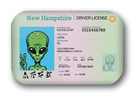 New Hampshire Alien Driver License