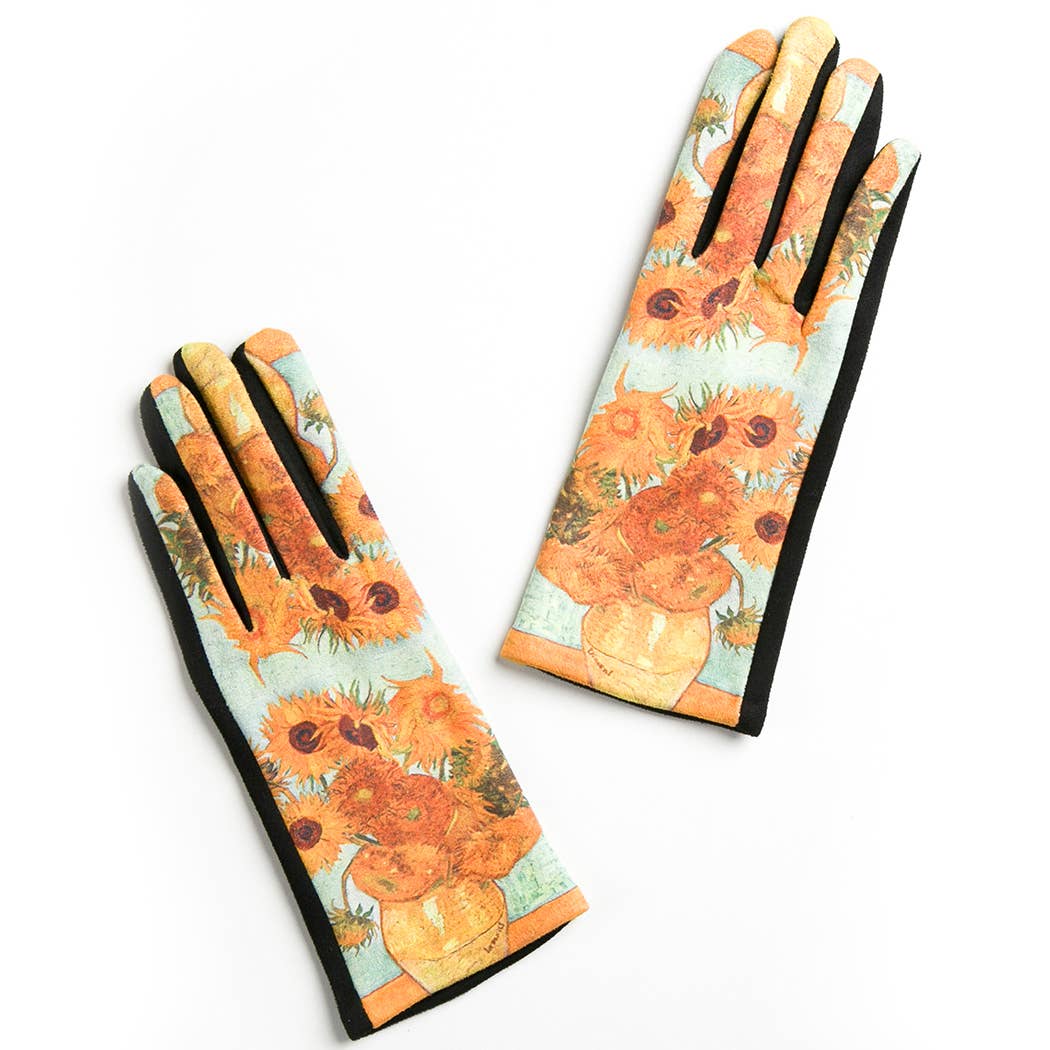 Women's Art Print Design Touch Gloves
