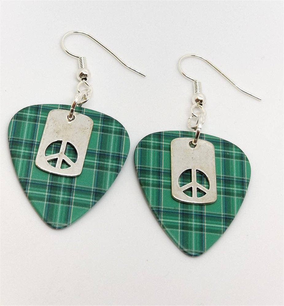 Small Peace Sign Cut Out Charm Earrings